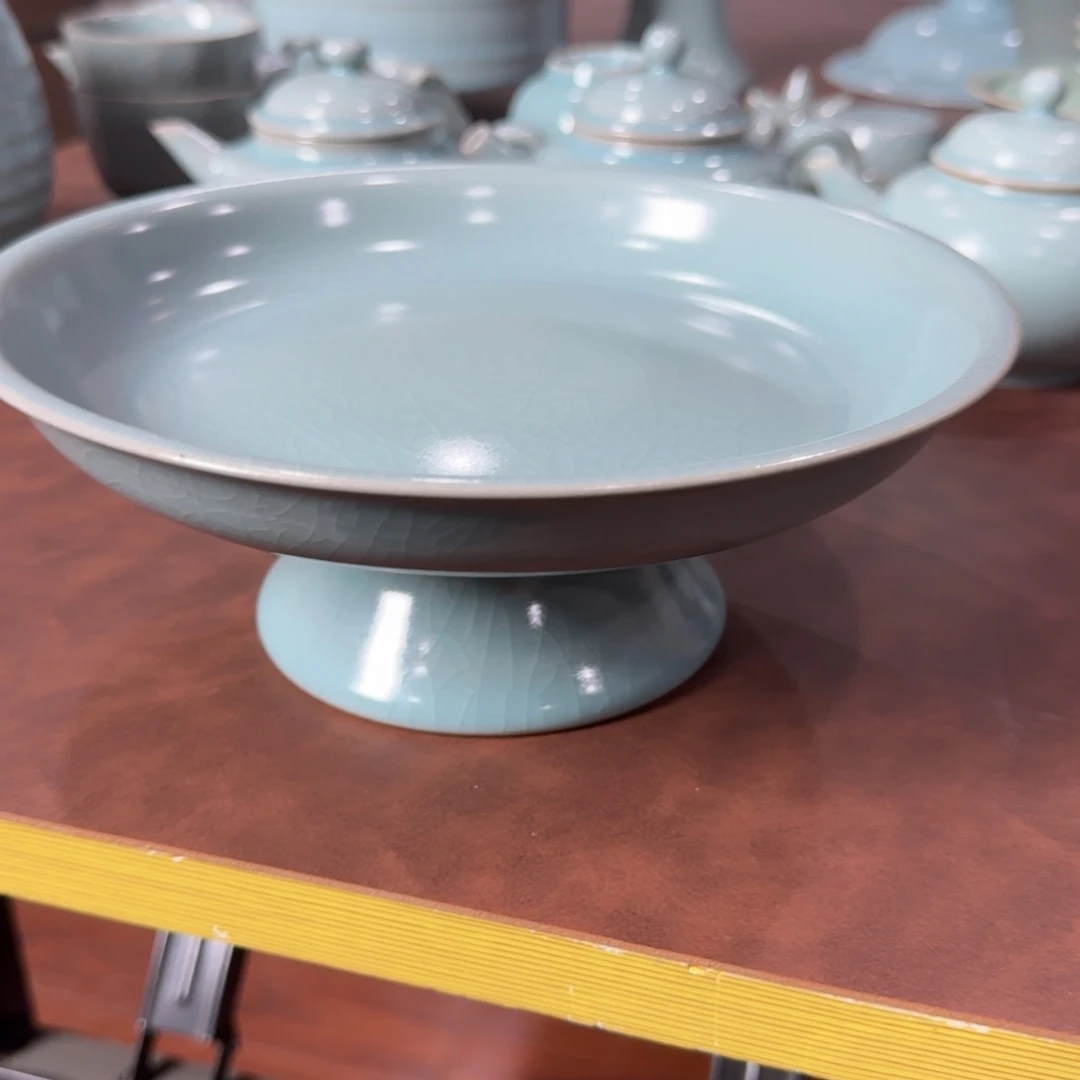 白***慧其他瓷全手工高足盘