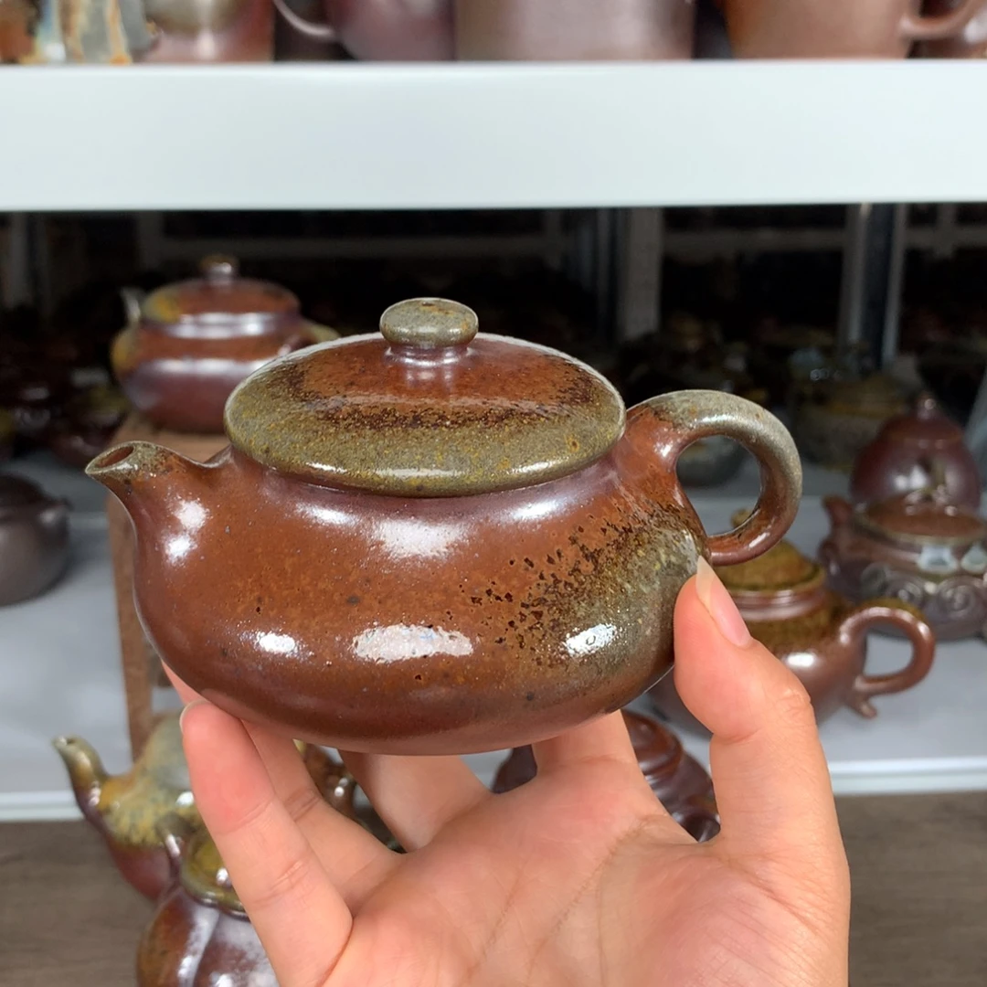 茶壶紫砂纯自然柴烧
