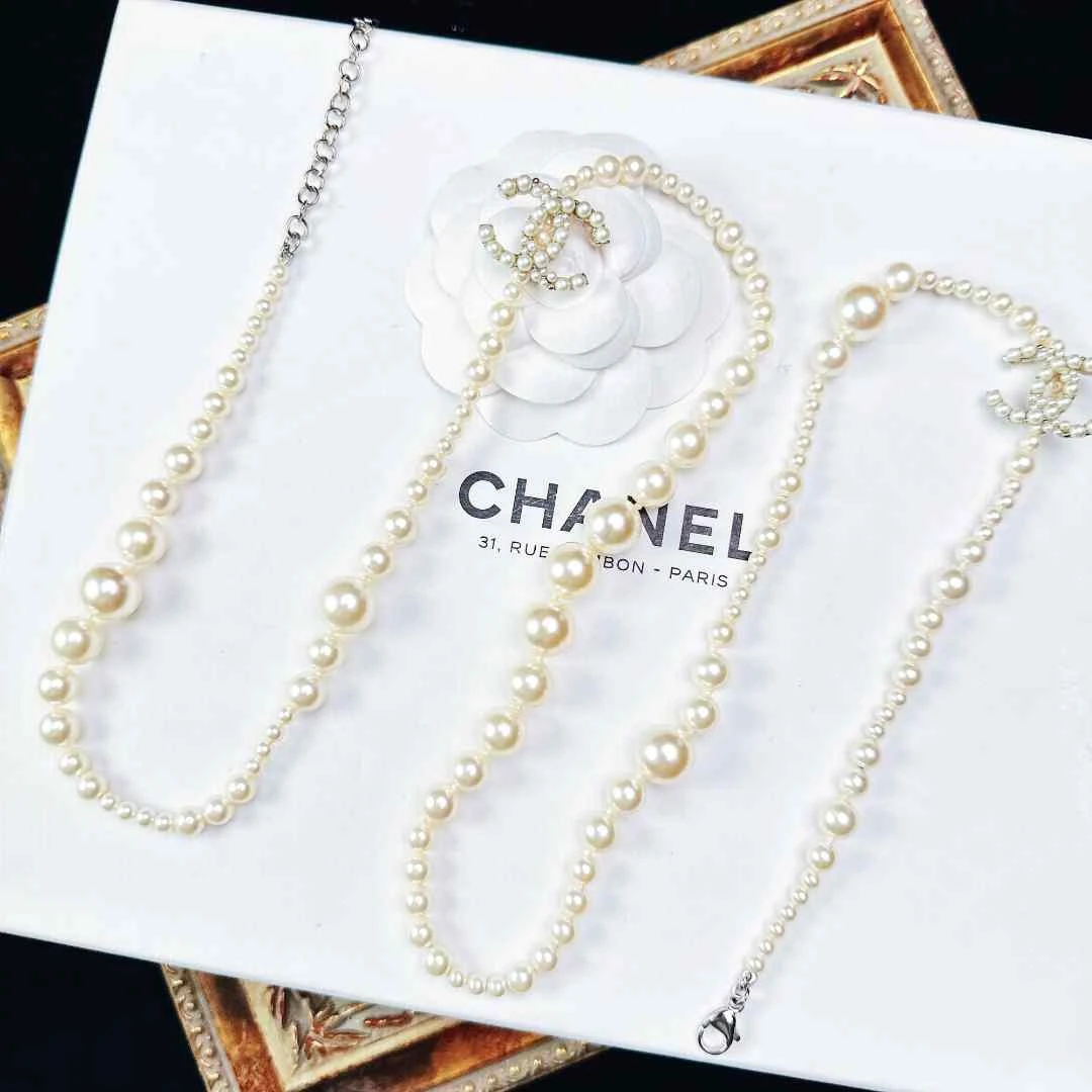 95新 Chanel/香奈儿 柚礼中古/香奈儿珍珠双C项链lz510099