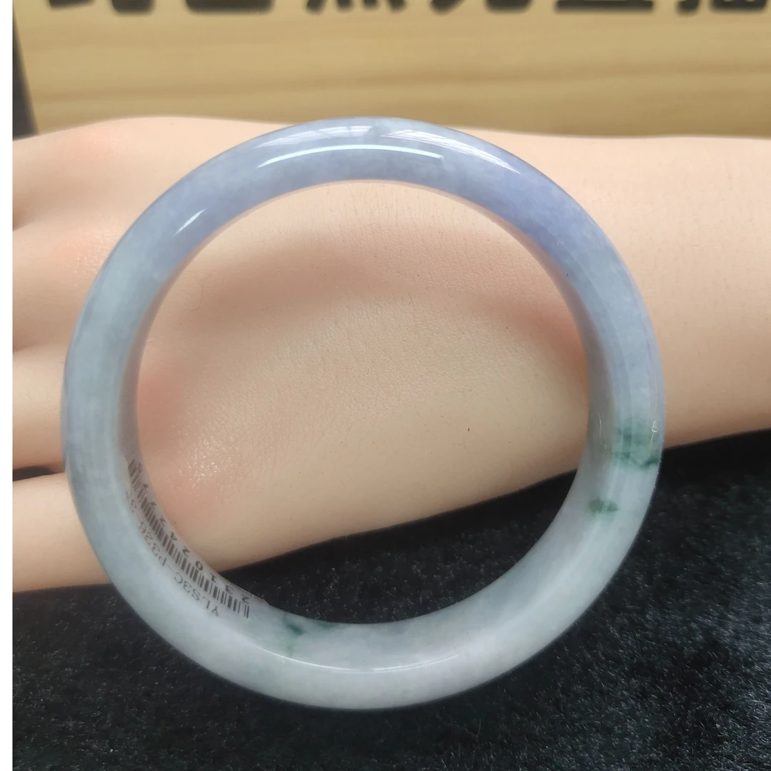 天然翡翠紫罗兰飘花手镯