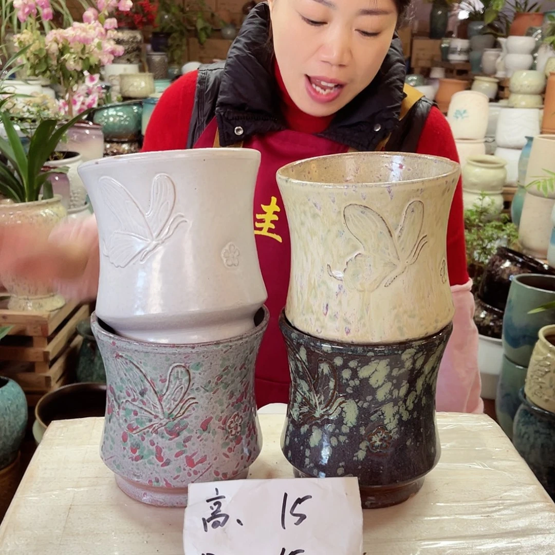 紫砂花盆高度15口径15