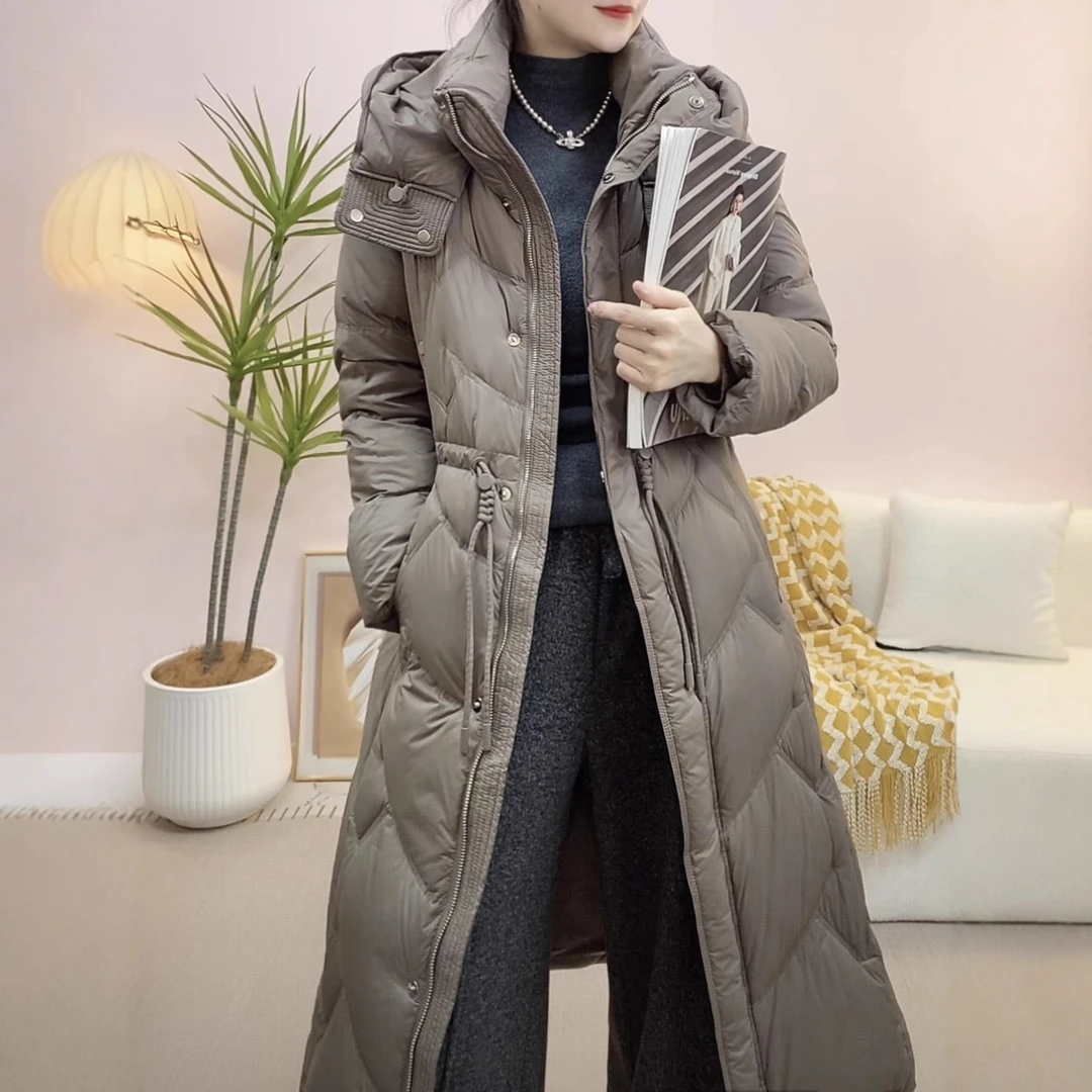 【专柜同步在售】2025年冬季新款时尚气质收腰系腰带长羽绒服832/GJ