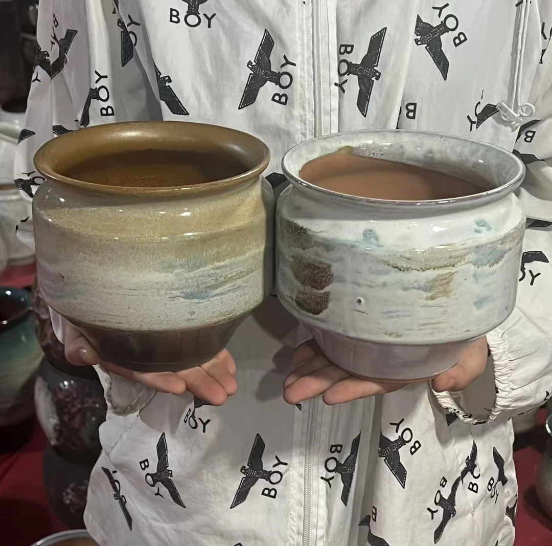 027高端宜兴紫砂粗陶花盆捡漏清仓陶瓷家用高度14口径15