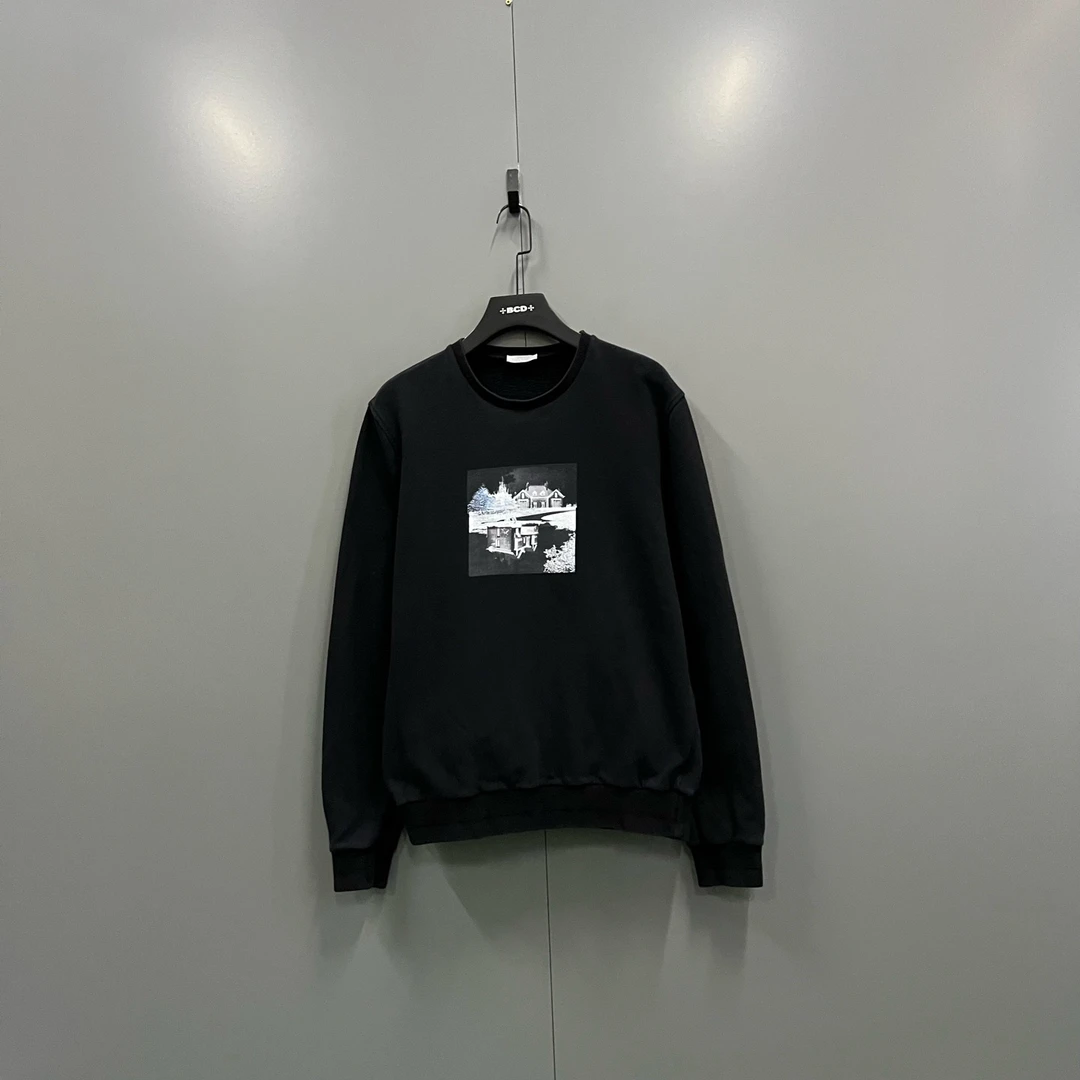 95新 DIOR/迪奥 楠1 风景房屋印花卫衣 L码/95新/610363