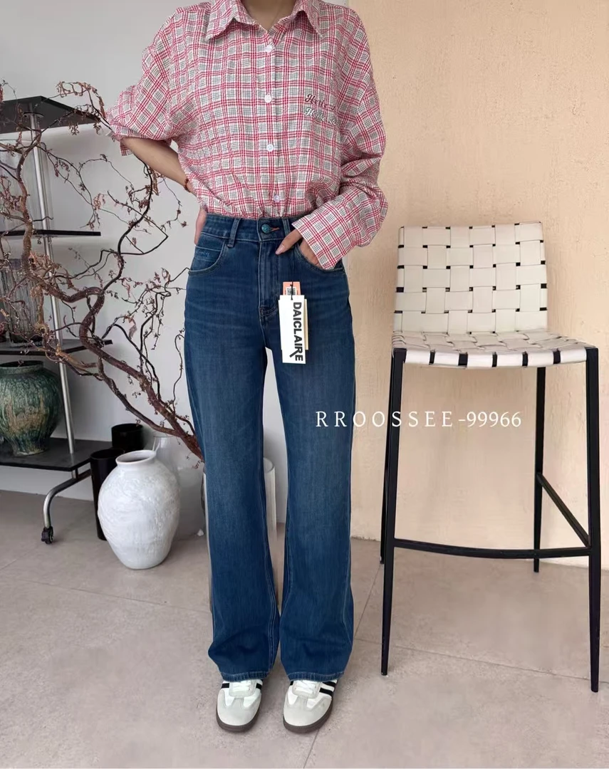 秋上新25款代嘉儿99966休闲复古宽松窄边直筒阔腿显瘦长裤正品