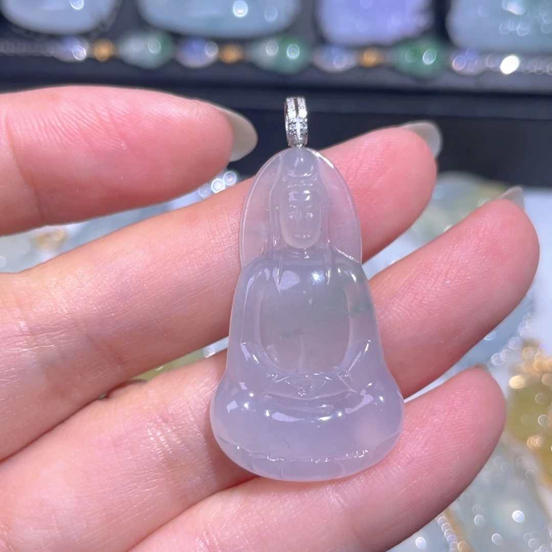 颈饰18K金镶嵌翡翠翡翠