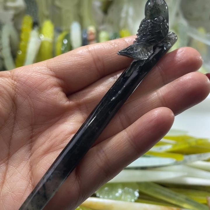 岫玉未镶嵌发簪发簪