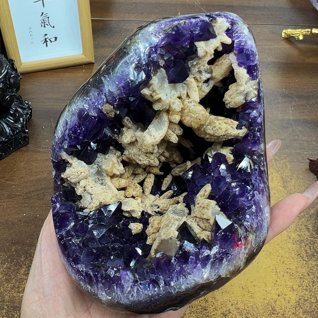 紫晶未镶嵌摆件紫晶