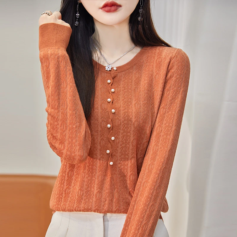 ZS—93072夏季女士时尚宽松气质显瘦半开衫洋气百搭长袖羊毛衫