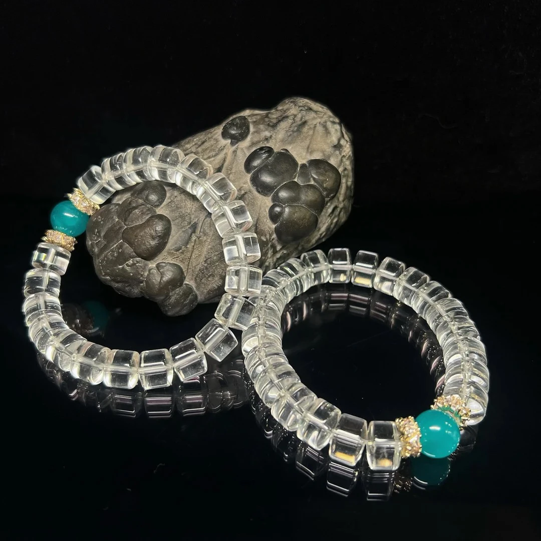 【汐月】时尚 天河石白水晶双拼手串（珠经：10mm)（多样性发其一）
