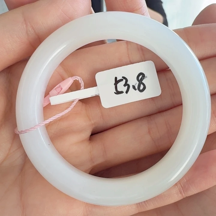 和田玉未镶嵌手镯和田玉手镯53.8