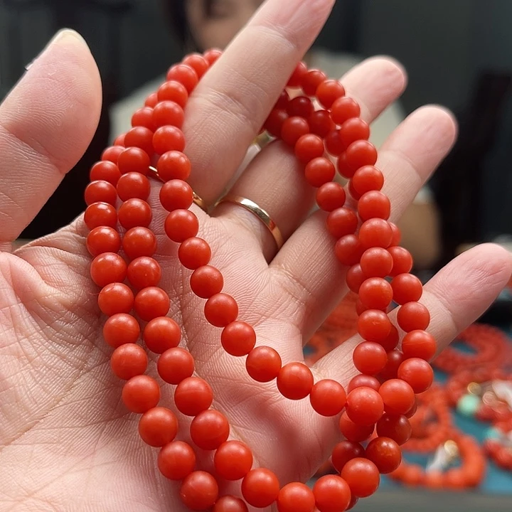 南红玛瑙未镶嵌保山哑光传承级多圈精品6mm