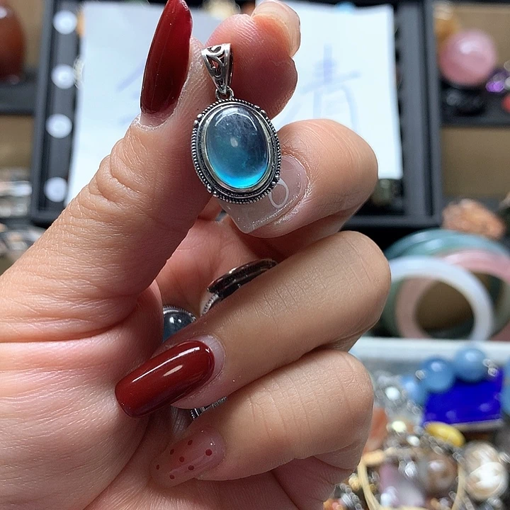 水晶水晶吊坠银S925镶嵌