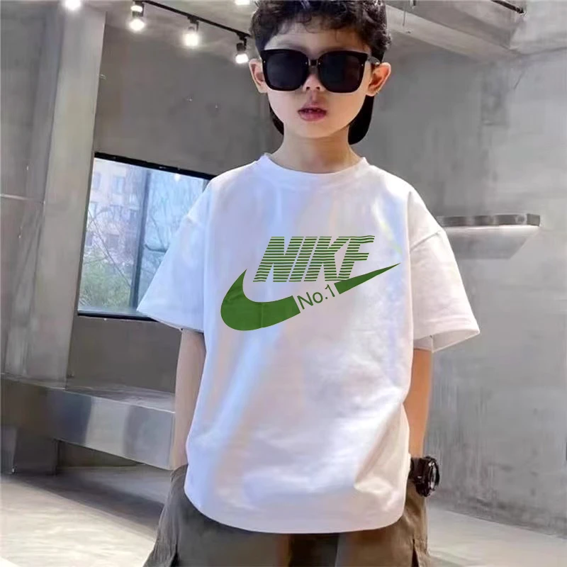 时尚字母印花NO.1~儿童夏季新款休闲印花百搭亲子短袖T恤9621