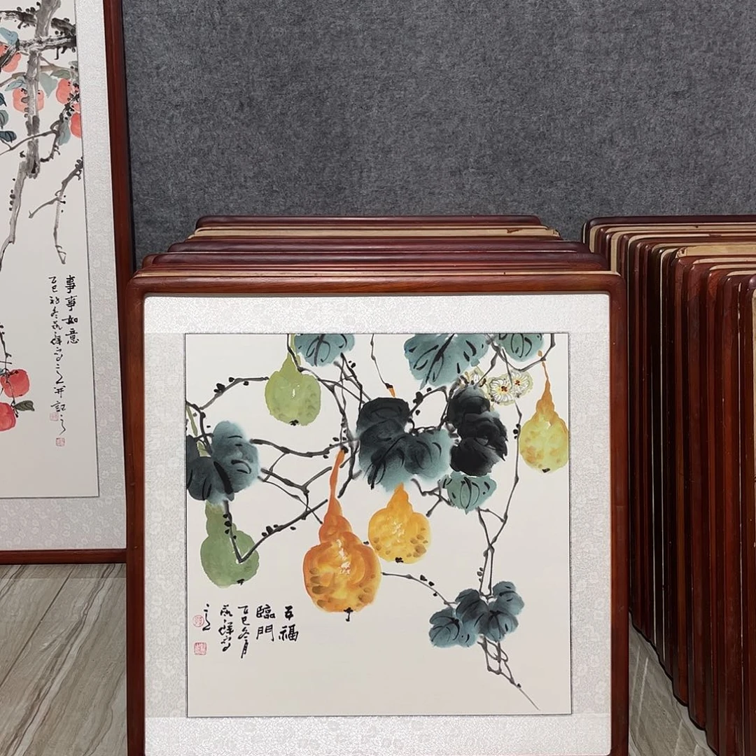 国画书画作品带框63×63