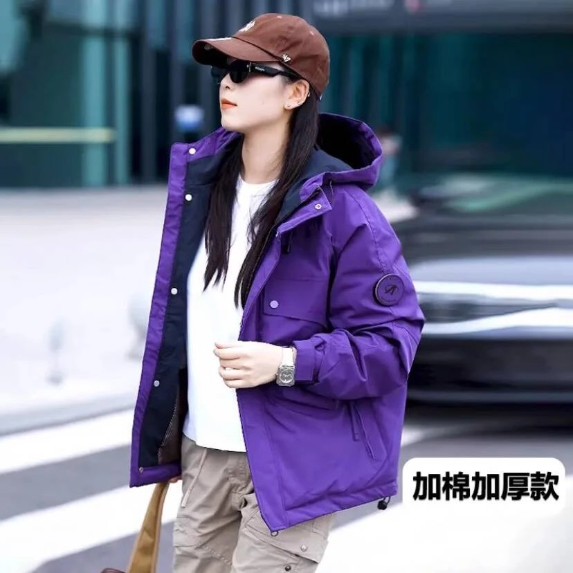 夹克服美式连帽外套男女秋冬季棉衣户外工装登山服情侣夹克上衣