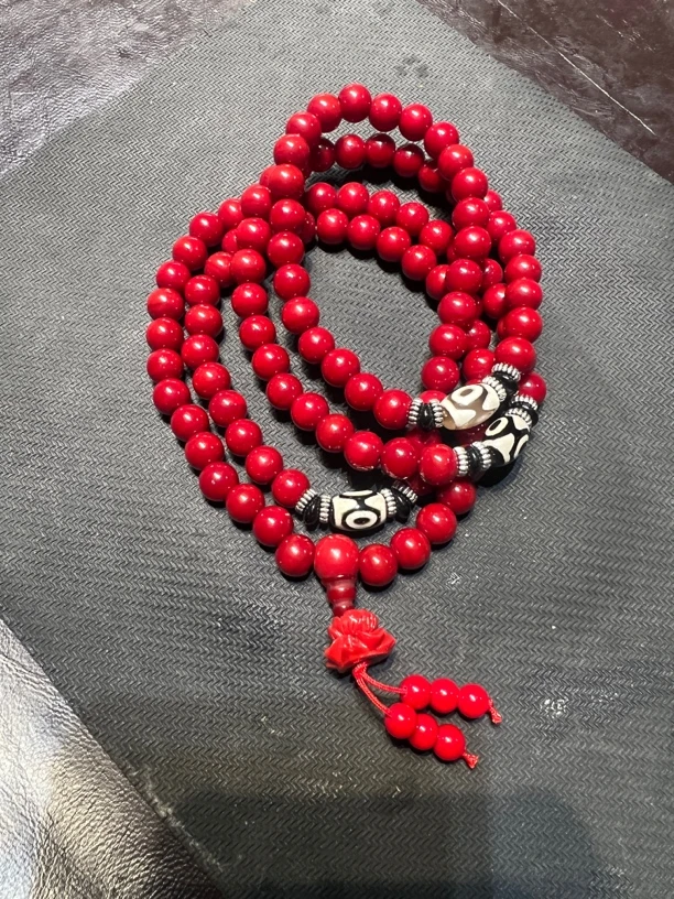 色达108琉璃怀业念珠（下单送野生黑枸杞一盒）