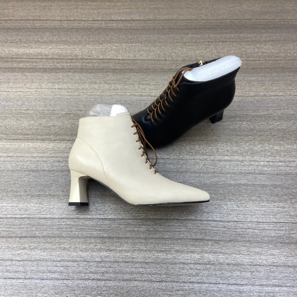 2024冬季新款女鞋女靴舒适短靴休闲尖头单里高跟小罐鞋 148311252