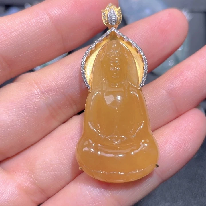 颈饰18K金镶嵌翡翠翡翠