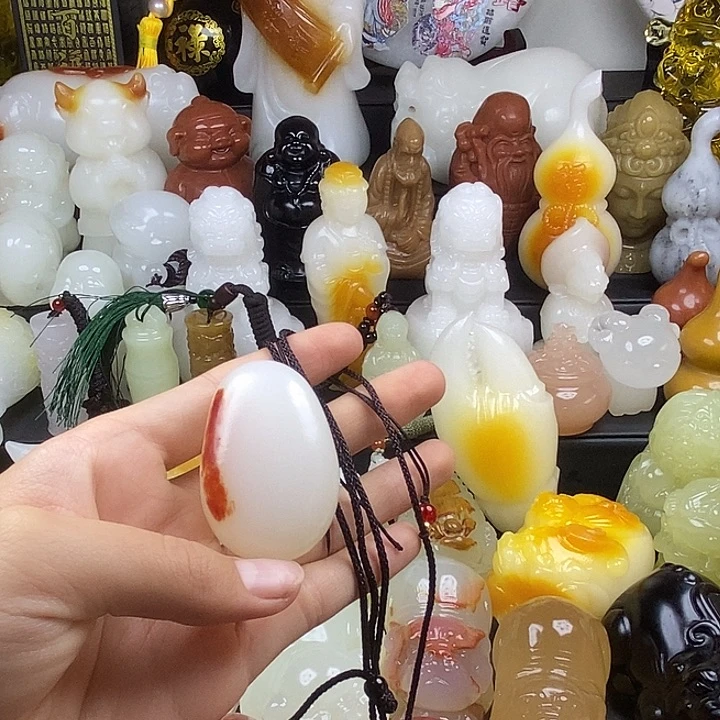 无花朵原石雕刻把件