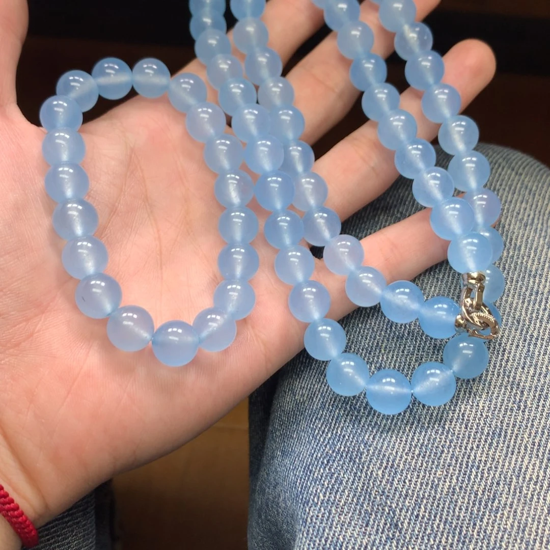 胡***妈卡10咪天空蓝色手串男女款