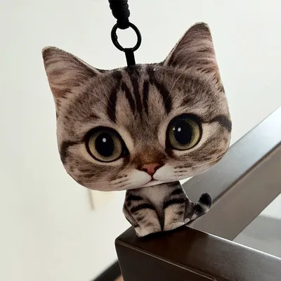 仿真大头猫咪毛绒玩偶挂件抽象猫公仔靠枕搞怪趣味钥匙扣女生礼物