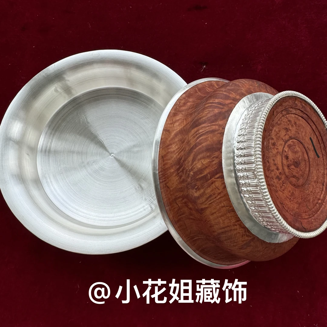 新款藏式民族风手工木质白铜加银不掉色藏饰用品