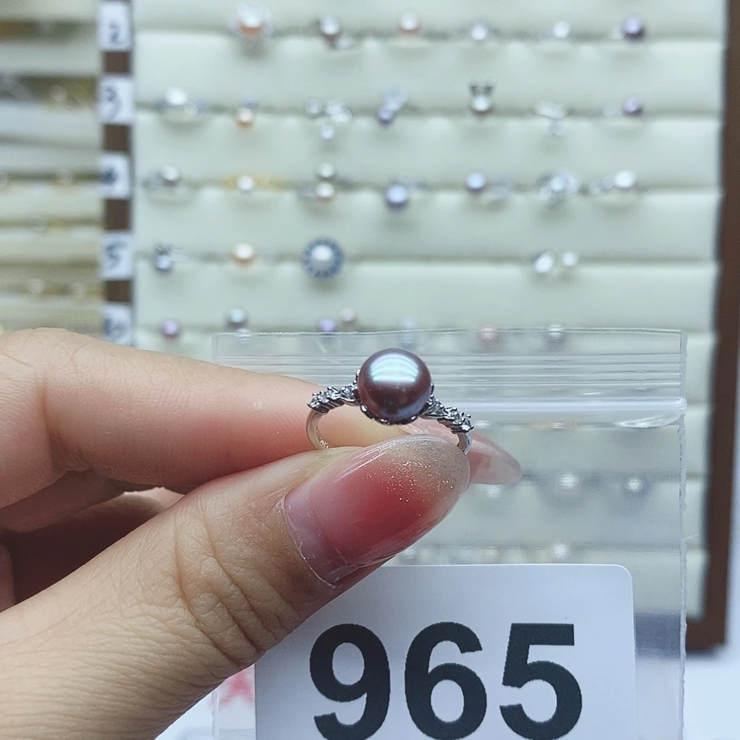 淡水珍珠戒指银S925镶嵌我****。965