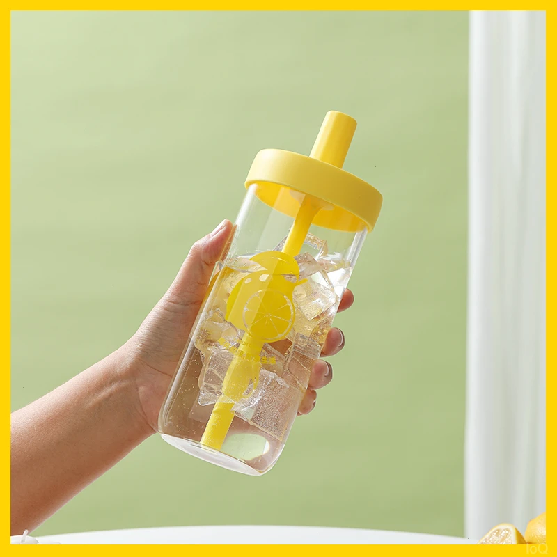 网红玻璃水杯女生高颜值2025新款家用泡茶杯喝水带盖杯子水杯牛奶