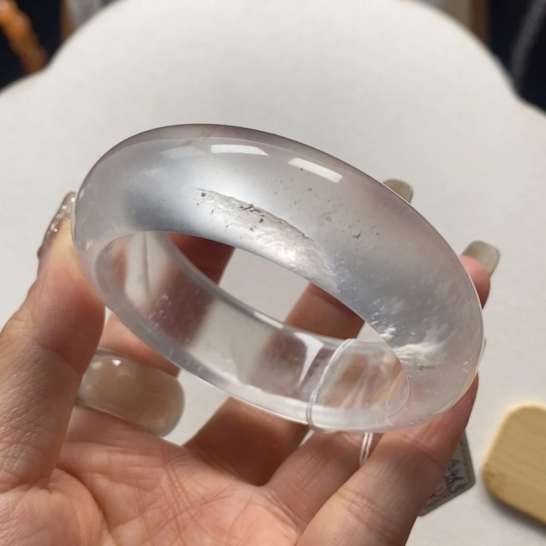 石英质玉未镶嵌手镯53.7特价不退换有扣手63号