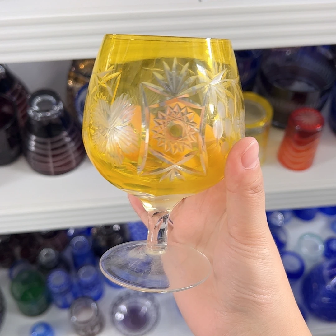 水晶玻璃高脚款微瑕一个