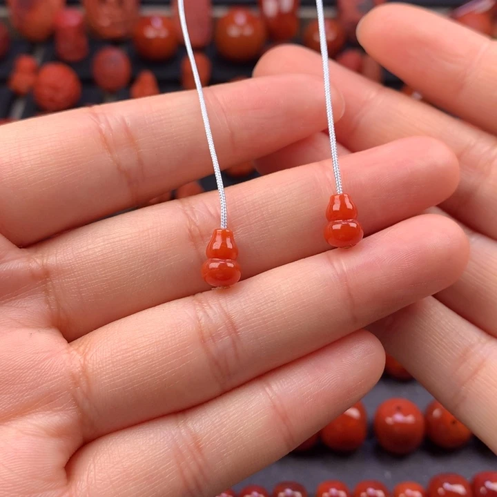 南红玛瑙未镶嵌葫芦弟子珠6MM+