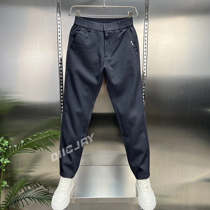 【高端】秋季新款男士长裤休闲裤流光风拼接休闲裤时尚风工装小脚裤