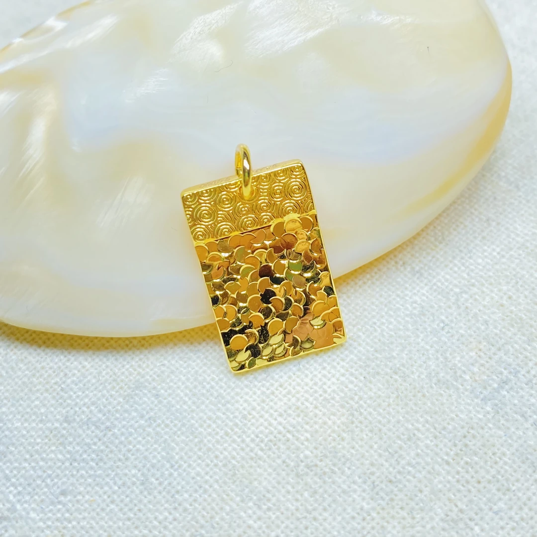 K0572经典黄色碎冰方牌吊坠多样性发货48582