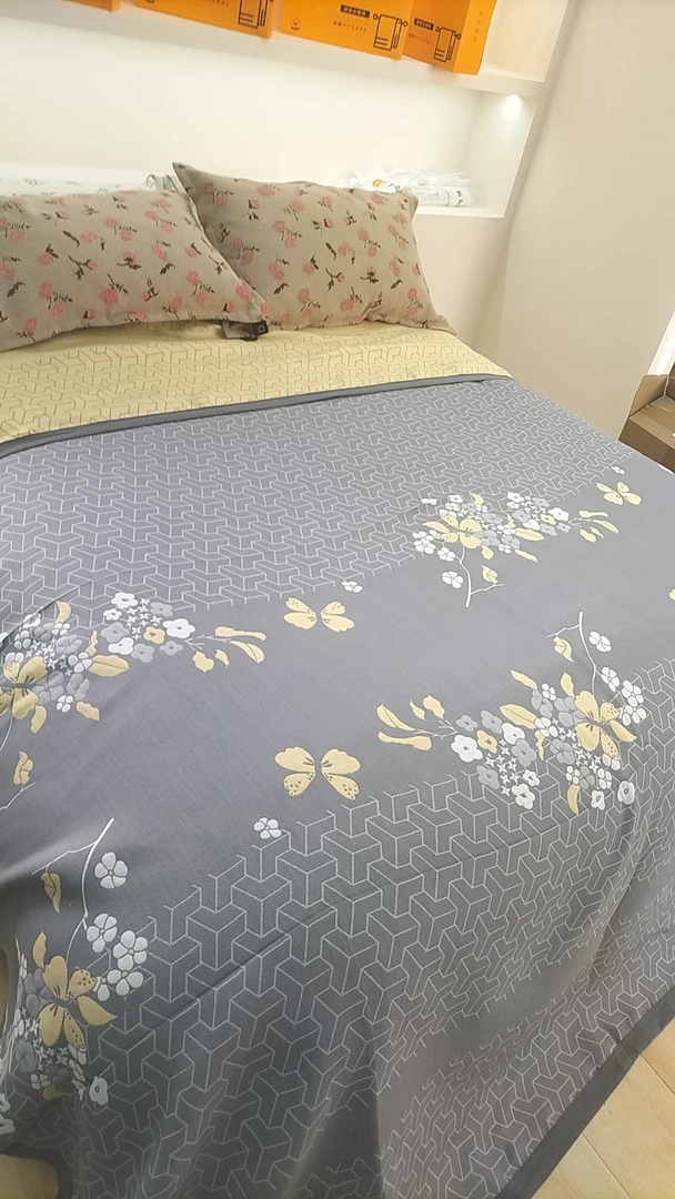 【京かわ会社】亚麻空气层软凉席 230*250cm 落花丛