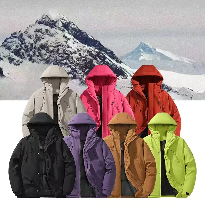 滑雪服加厚保暖休闲外套宽松连帽男女秋冬季户外登山棉衣5