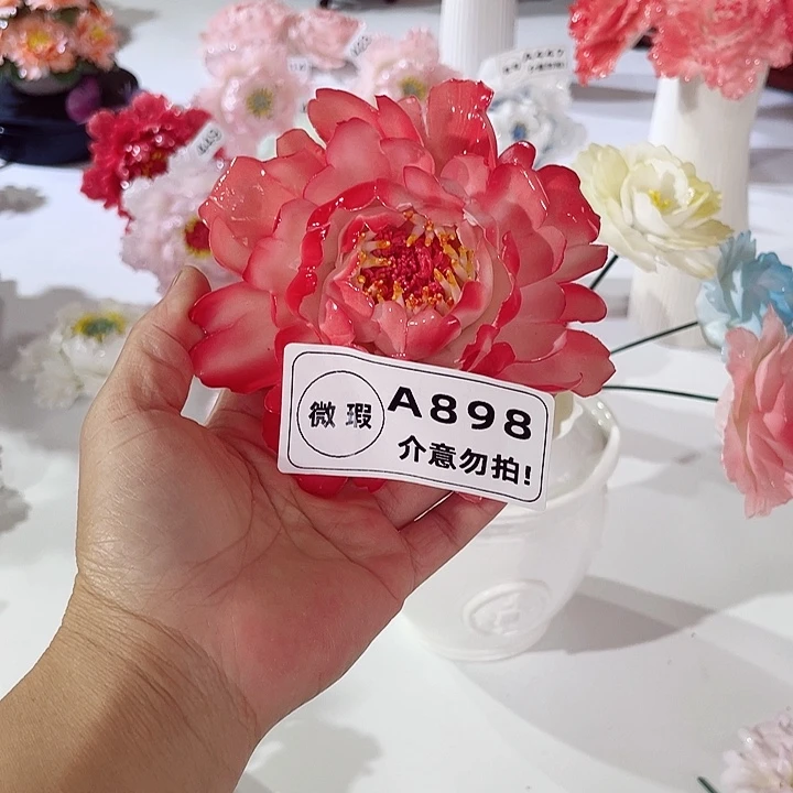 摆件德化工厂陶瓷手工捏花