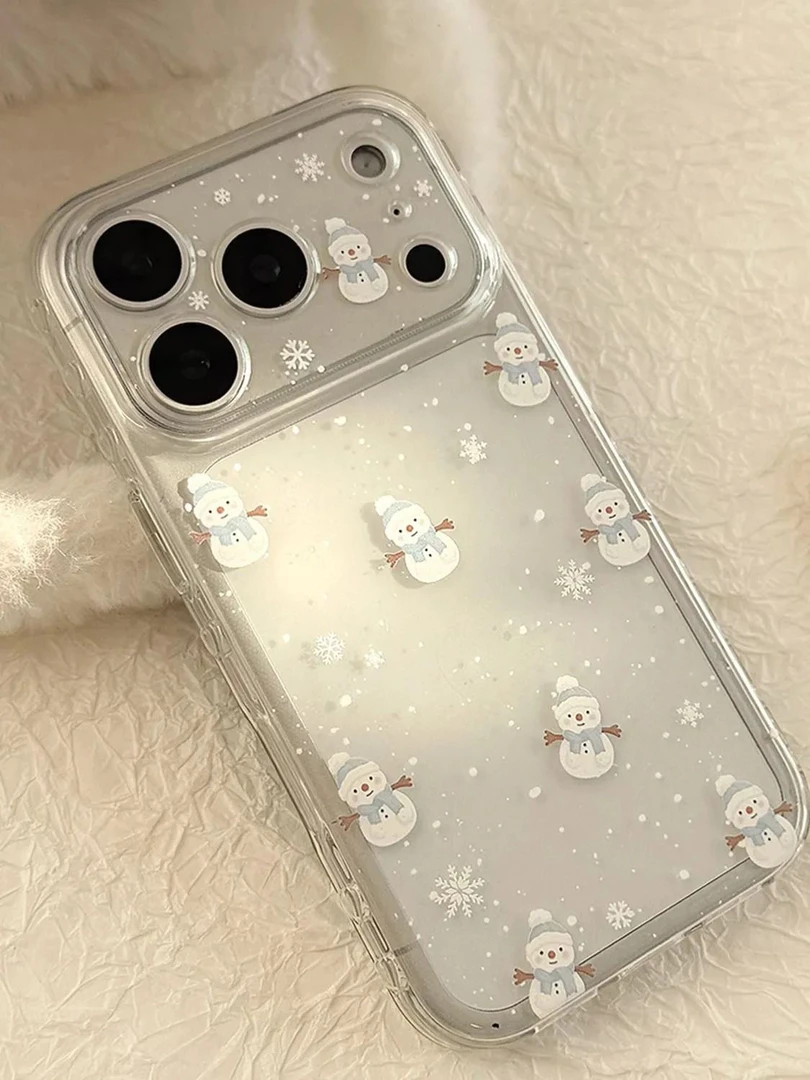 冬季雪花雪人适用iPhone17苹果华为OPPO小米15vivo荣耀手机壳透明