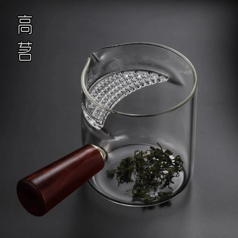 耐高温茶水分离公道杯玻璃茶漏一体月牙公杯家用过滤绿茶杯分茶器