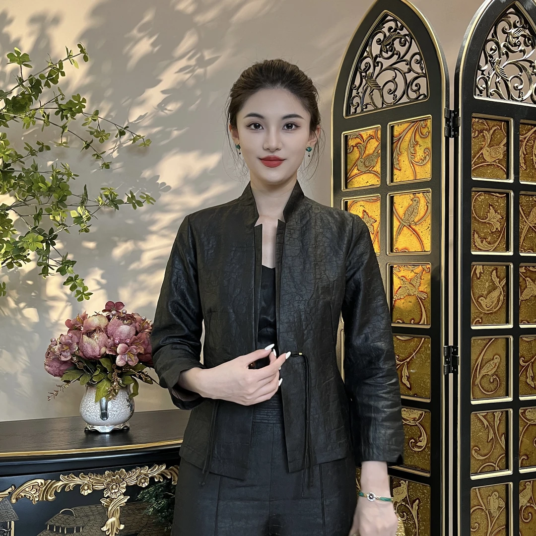 FSSIA棠秋-国风新中式100桑蚕丝百搭显瘦气质修身外套-4052