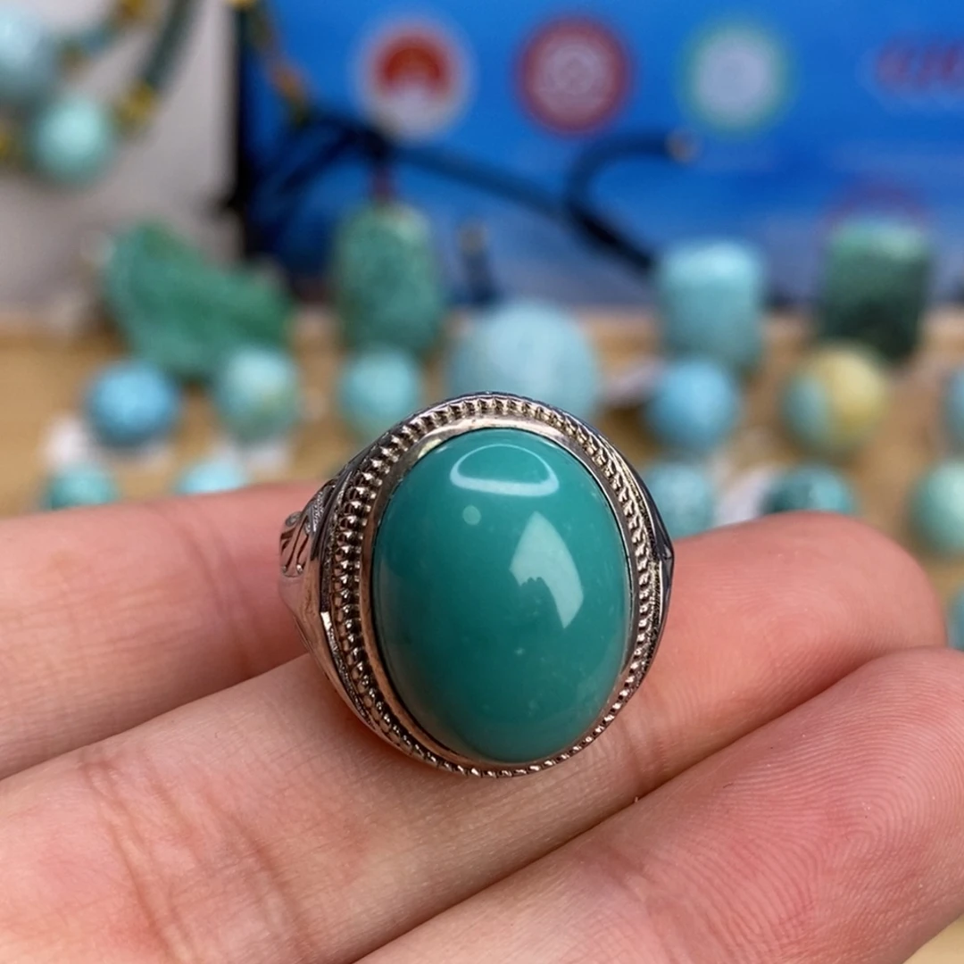 绿松石银S925镶嵌珠宝奇石