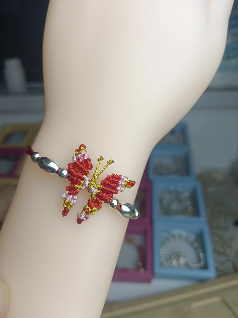 925银手链 9纯手工编制925银珠手绳民族风