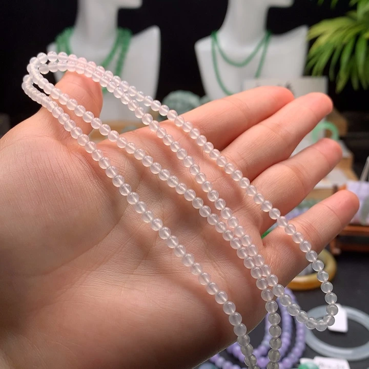 翡翠未镶嵌项链天然缅甸A货翡翠卡3.7mm