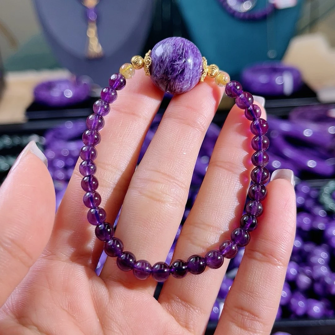 查罗石（紫龙晶）手串未镶嵌