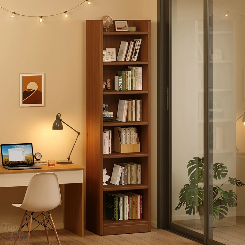 木书架架子窄柜子墙角置物架落地靠墙转角夹缝收纳架储物家用书柜