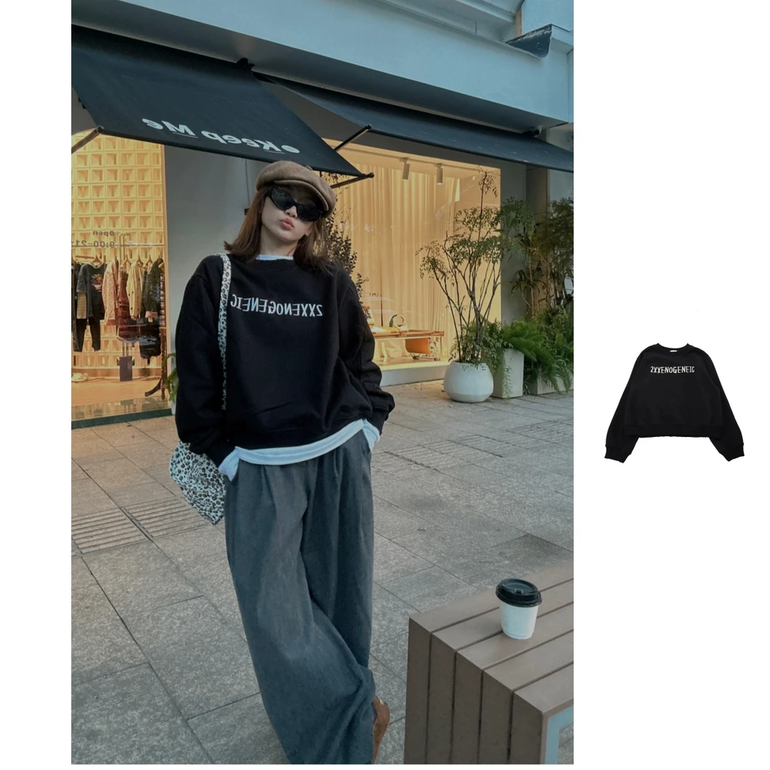 2XX ENOGENIC  设计师品牌  25秋冬新品女宽松型闲风字母卫衣圆领