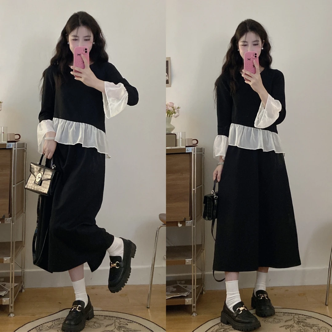 6617-大码女装胖MM秋季时尚上衣+半身裙两件套装