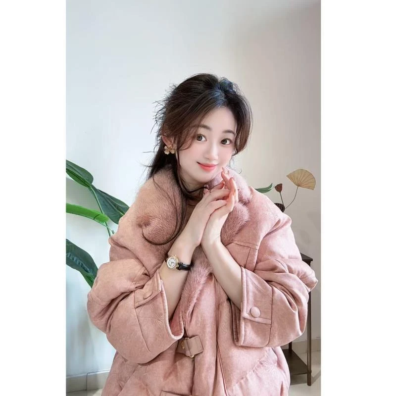 鹅绒服DY3298樱美嘉新中式秋冬新款进口水貂毛领鹅绒外套