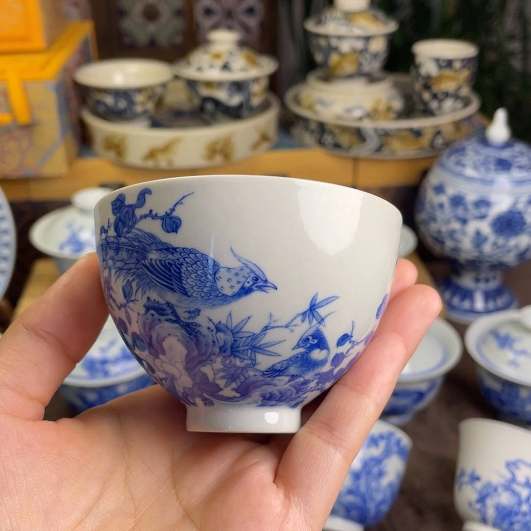 11景德镇青花花鸟微瑕