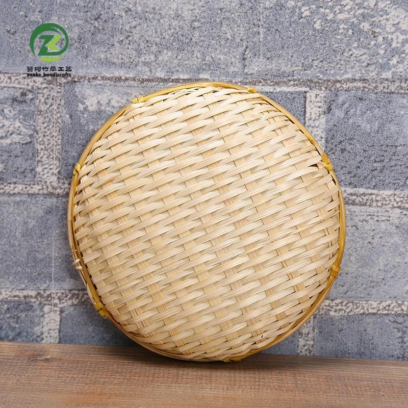 小竹篮晾晒茶叶筛 手工编织竹簸箕点心篮迷你干果盘 竹编拍照道具